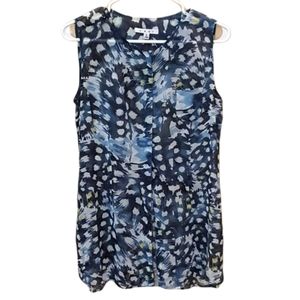 CAbi Light Blue and Green Sleeveless Tunic